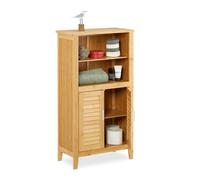 Relaxdays Armoire de salle de bain LAMELL bambou