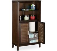 relaxdays Armoire de salle de bain marron foncé LAMELL