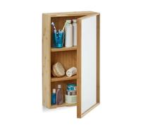 Relaxdays Armoire de salle de bain miroir bambou