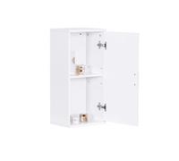 Relaxdays Armoire de Salle de Bain Suspendue, 2 Compartiments, H x L x P : 62 x 30 x 21 cm, étagère réglable, MDF Blanc