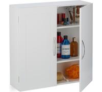 relaxdays Armoire de salle de bain suspendue avec 2 portes