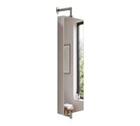 Relaxdays Armoire de Toilette pivotante, 6 Compartiments, INOX, Argent