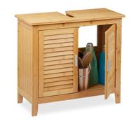 Relaxdays Armoire dessous de lavabo bambou