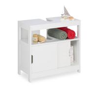 Relaxdays Armoire dessous de lavabo blanche
