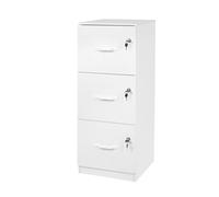 Relaxdays Armoire de classement avec 3 tiroirs verrouillables - H x l x P : 103 x 40 x 40 cm - Blanc