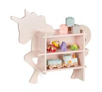 Relaxdays Rangement Licorne pour Enfants, 2 Compartiments Ouverts, Mural, HxLxP : 54,5x66x13 cm, Meuble à étagères, Rose