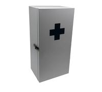 Armoire à Pharmacie Relaxdays, 3 Compartiments, H x L x P : 42 x 21 x 15,5 cm, pour médicaments, Murale, Blanche/Grise