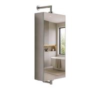 Relaxdays Armoire Miroir pivotante, 3 Compartiments, Acier INOX, Argent