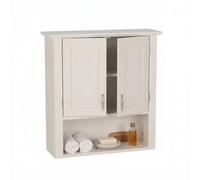 Relaxdays Armoire Murale 3 étagères Cuisine & Salle de Bain 62x58x20 cm Blanc