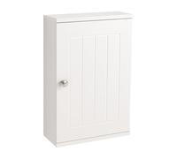 Relaxdays Armoire Murale étroite de Salle de Bain 2 Compartiments 50x30x14cm Fermeture magnétique Style Campagne Blanche