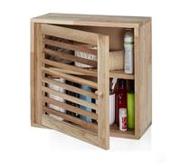 Relaxdays Armoire Murale, Noyer, 2 Compartiments, Fermeture magnétique, Salle de Bain, Cuisine, HLP: 42x42x18 cm, Nature