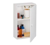 Relaxdays Armoire murale pour la salle de bain, 1 porte, 2 compartiments, H x L x P : env. 50 x 30 x 15,5 cm, blanche