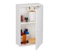 Relaxdays Armoire Murale pour la Salle de Bain, 1 Porte, 2 Compartiments, H x L x P : env. 50 x 30 x 15,5 cm, Blanche