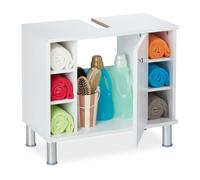 relaxdays Armoire sous lavabo blanc