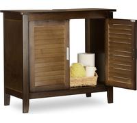 relaxdays Armoire sous lavabo marron LAMELL