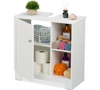 relaxdays Armoire sous lavabo Porte & 4 compartiments