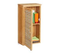 Relaxdays, Naturelle Armoire Suspendue de Salle de Bain, Bambou, 2 Compartiments, étages réglables, 66 x 35 x 20 cm, 1 élément