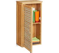 relaxdays Armoire suspendue de salle de bain en bambou