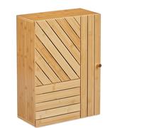 relaxdays Armoire suspendue de salle de bain en bambou