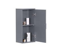 Relaxdays Armoire Suspendue Salle de Bain, 2 Compartiments, H x L x P : 62 x 30 x 21 cm, étagère réglable, MDF, Gris