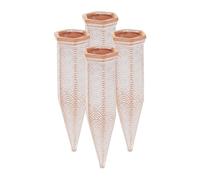 Relaxdays Arrosage en Terre Cuite, lot 4, Bouteilles Pet 1,5 L, intérieur (Chambre) & extérieur (Balcon), Marron/Blanc