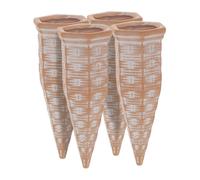 Relaxdays Arrosage en Terre Cuite, Lot de 4, Bouteilles Pet 1,5 L, intérieur (Chambre) et extérieur (Balcon), Marron