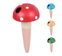 Relaxdays Arrosage en Terre Cuite, Lot de 4, pour Plantes, 100 ML chacun, en Forme de Champignon, Multicolore