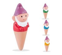 Relaxdays Arrosage en Terre Cuite, Lot de 4, 100 ML chacun, en Forme de Nain, pour intérieur ou extérieur, Multicolore