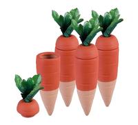 Relaxdays Arrosage en Terre Cuite, Lot de 4, 100 ML chacun, en Forme de Carotte, pour intérieur & extérieur, Multicolore