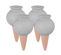 Relaxdays Arrosage en Terre Cuite, Lot de 4, 100 ML chacun, pour intérieur (Chambre) ou extérieur (Balcon), Gris/Marron
