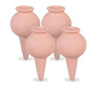 Relaxdays Arrosage en Terre Cuite, Lot de 4, arrosage Automatique, pour intérieur (Chambre) & extérieur (Balcon), Marron