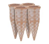 Relaxdays Arrosage en Terre Cuite, Lot de 4, Bouteilles Pet 1,5 L, intérieur (Chambre) et extérieur (Balcon), Marron