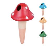 Relaxdays Arrosage en Terre Cuite, Lot de 4, pour Plantes, 110 ML chacun, en Forme de Champignon, Multicolore