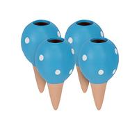 Relaxdays Arrosage en Terre Cuite, Lot de 4, Volume : 100 ML chacun, à Pois, pour intérieur et extérieur, Bleu/Marron