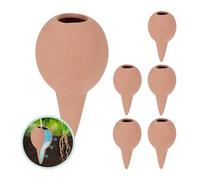 Relaxdays Cône d'arrosage en terre cuite 11,5 x 6 cm marron pour intérieur et extérieur Lot de 6