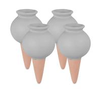 Relaxdays Arrosage en terre cuite – Lot de 4, 100 ml chacun, Gris/Marron