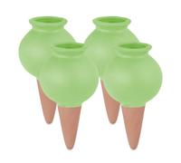 Relaxdays Arrosage en terre cuite – Lot de 4, 100 ml chacun – Vert/Marron, intérieur & balcon