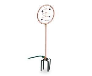 Relaxdays Arroseur de Jardin, Jeu d’Eau de pelouse, Design en Spirale, avec Piquet, 2 en 1, déco, cuivré-Vert