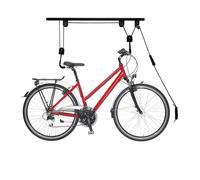 relaxdays Ascenseur à vélo, Jusqu’à 20 kg, pour Plafond avec câble, Garage et Cave, Porte Bicyclette de Plafond, Noir