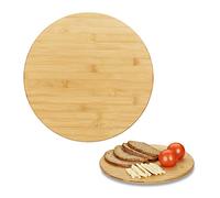 Relaxdays Assiette de service tournante 360°, plateau tournant bambou, fromage huile épice confiture, 32 cm, nature