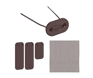 Relaxdays Attaches pour Brise-Vue, 104 pastilles avec Fils, kit de Fixation pour Pare-Soleil, Marron