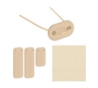 Relaxdays Attaches pour brise-vue, 52 pastilles avec fils, kit de fixation pour pare-soleil, beige