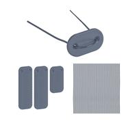 Relaxdays Attaches pour brise-vue, 52 pastilles avec fils, kit de fixation pour pare-soleil, gris