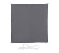 Relaxdays Auvent carré, hydrofuge, protection UV, avec cordes de tension, terrasse, voile de balcon LxP : 3 x 3 m, gris