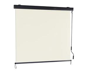 Relaxdays Auvent perpendiculaire, 250x160 cm, Protection Solaire, privée, Balcon et terrasse, manivelle, intimité, Beige