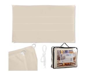 Relaxdays Auvent rectangulaire, hydrofuge, résistant aux UV, avec cordes de tension, terrasse, balcon, L x P : 4 x 6 m, beige