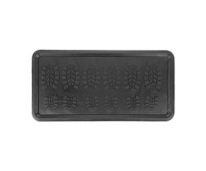 Relaxdays Bac à Chaussures, Caoutchouc, pour Souliers mouillés, Bord élevé, LxP: 80 x 40 cm, antidérapant, Tapis, Noir