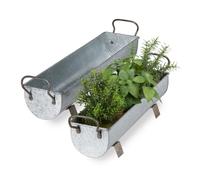 Relaxdays Bac à fleurs gouttière en set de 2