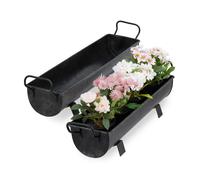 Relaxdays Bac à fleurs gouttière en set de 2