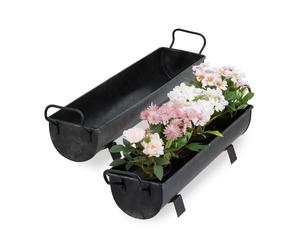 Relaxdays Bac à fleurs gouttière en set de 2